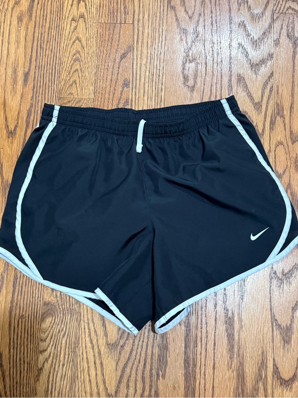 Nike girls Black Running Shorts with White Trim